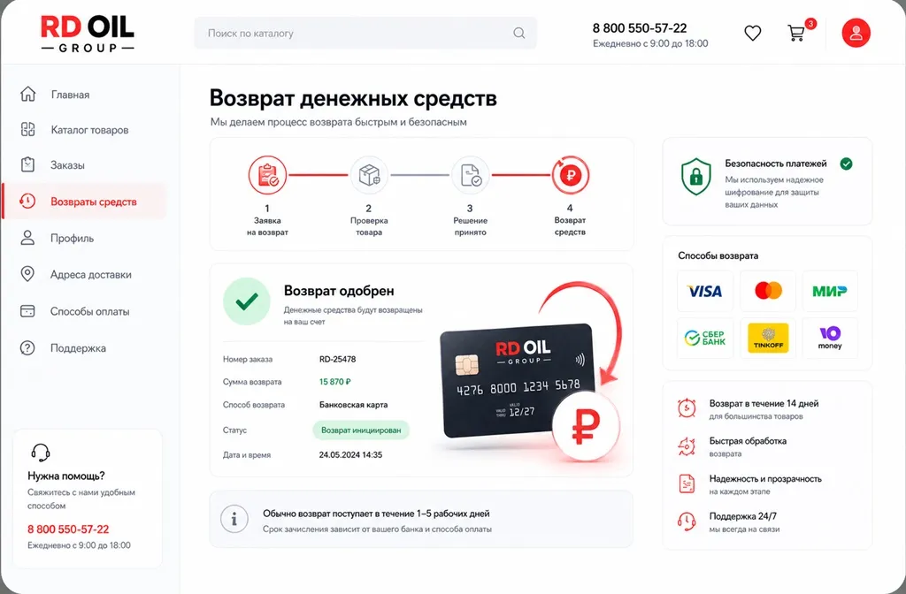 Возврат денежных средств